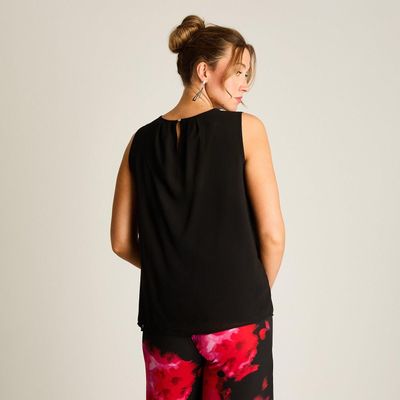 Imagen 2 del producto Blusa Sin Mangas con Aplique de Pedrería Negro