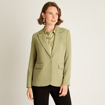 Blazer Verde con Solapa Clásica