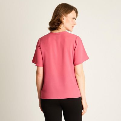 Imagen 2 del producto Blusa Rosado con Bolsillos Frontales