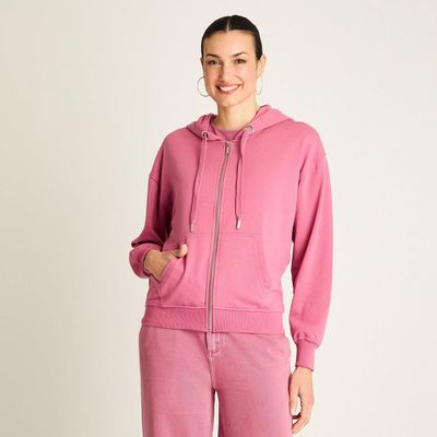 Polerón Algodón Lila Cierre Frontal y Estampado 'Sweet Berries'