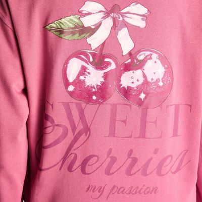 Imagen 2 del producto Polerón Algodón Lila Cierre Frontal y Estampado 'Sweet Berries'
