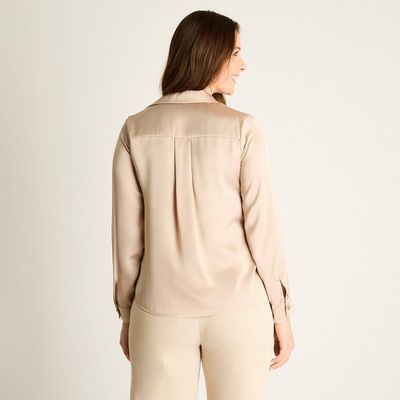 Imagen 2 del producto Blusa Mujer Arena Claro Cuello Camisero V | Primavera Cherry Lady