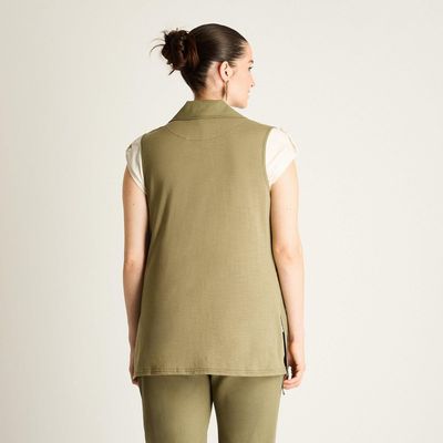 Imagen 2 del producto Tapado Verde sin Mangas con Cinturón Lateral