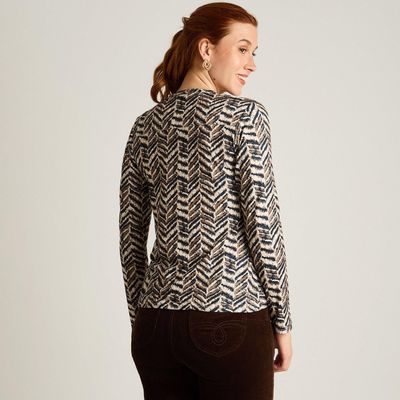 Imagen 2 del producto Polera Azul Estampada Escote Mao Hot Touch