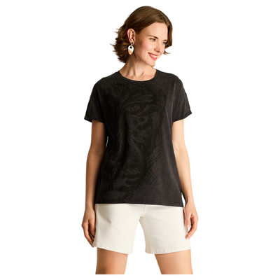 Imagen 1 del producto Polera Gris con Estampado Frontal