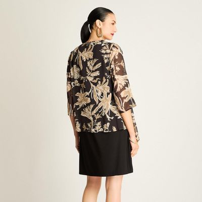 Imagen 2 del producto Vestido Twin Set Negro con Tapado Estampado