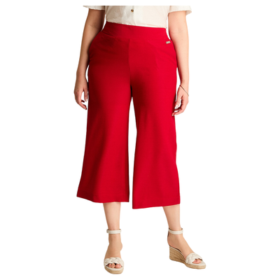 Pantalón Sport Rojo Culotte Elasticidad Media Calce Holgado