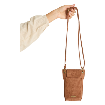 Lorenzo Di Pontti Porta Celular De Suede Texturizado Camel