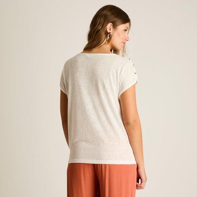 Imagen 2 del producto Polera Crudo Manga Corta Elasticidad Media Calce Holgado