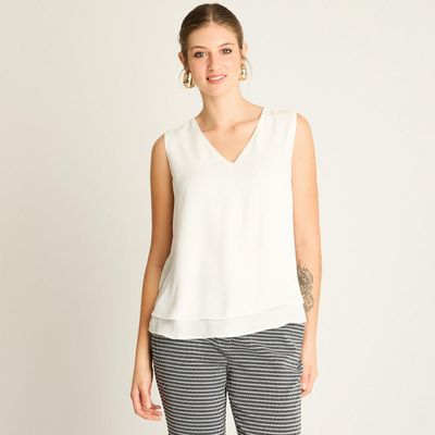 Peto Crudo con Escote V y Volante