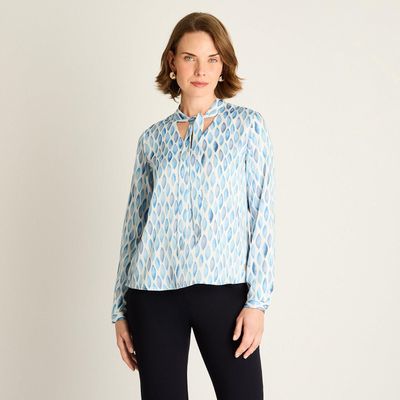 Imagen 1 del producto Blusa Celeste con Estampado Geométrico