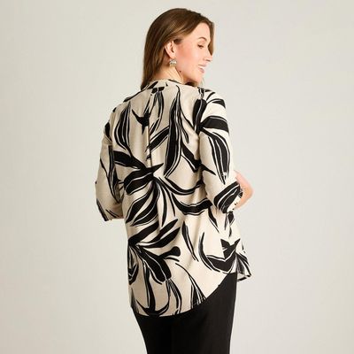 Imagen 2 del producto Blusa Arena Lino Estampada Manga Larga