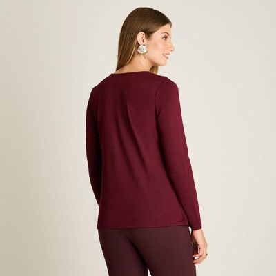 Imagen 2 del producto Polera Lanilla Burdeo Twin Set con Tapado