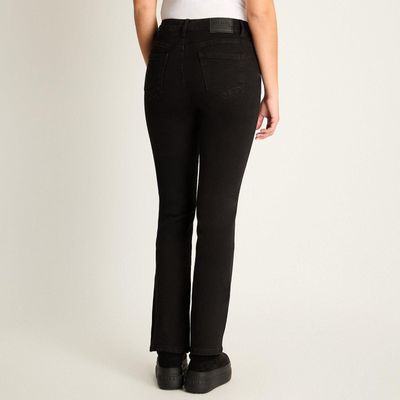 Imagen 2 del producto Jeans Recto 5 Bolsillos Tiro Alto Negro
