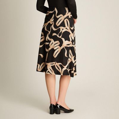 Imagen 2 del producto Falda Lanilla Negra Estampada Midi