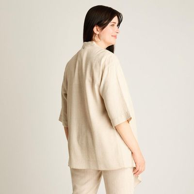 Imagen 2 del producto Tapado Beige Manga 3/4 No Elasticado Sin Forro Calce Holgado