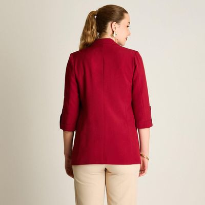 Imagen 2 del producto Blazer Rojo Manga 3/4 con Bolsillos y Solapa