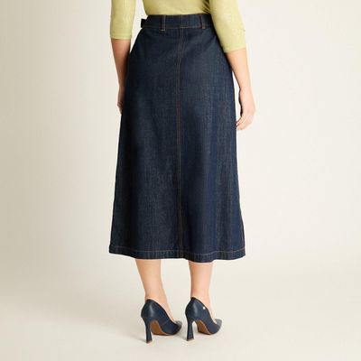 Imagen 2 del producto Falda Azul Maxi con Cinturón