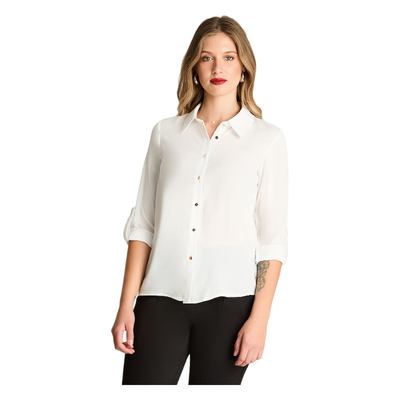 Blusa Camisera Manga Larga Crudo