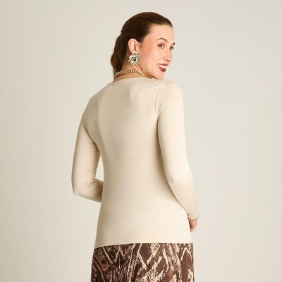 Imagen 2 del producto Polera Básica Arena Manga Larga Escote Redondo