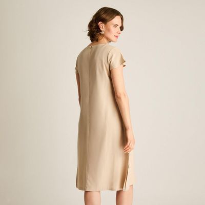 Imagen 2 del producto Vestido Midi Beige Sin Forro Calce Holgado