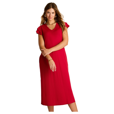 Imagen 1 del producto Vestido Maxi Fucsia Baja elasticidad Sin Forro Calce Ajustado