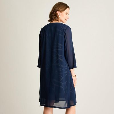 Imagen 2 del producto Vestido Midi Azul con Contraste