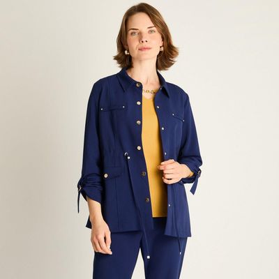 Imagen 1 del producto Chaqueta Azul con Ajuste en la Cintura