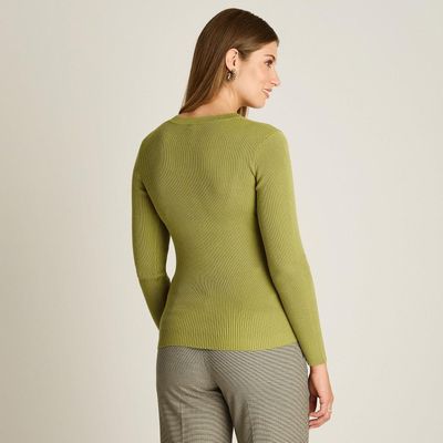 Imagen 2 del producto Sweater Pistacho Escote V con Cut Out