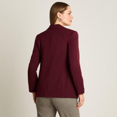 Imagen 2 del producto Blazer Burdeo Manga Larga Elasticidad Nula Con Forro Calce Normal Tela Plano