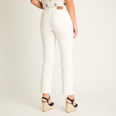 Imagen 2 del producto Jeans Blanco Recto con Estampado Boho Calce Normal