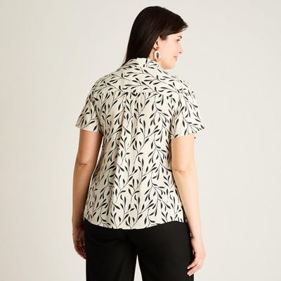 Imagen 2 del producto Blusa Blanco Manga Corta No Elasticado Sin Forro Calce Normal