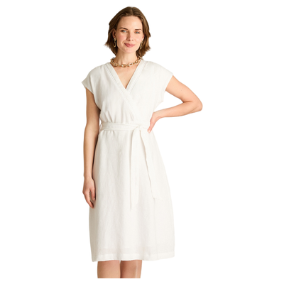 Vestido Midi Blanco 100% Lino