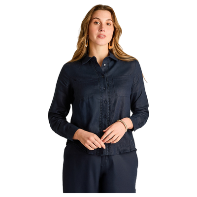 Blusa 100% Lino Azul