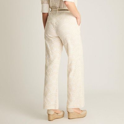 Imagen 2 del producto Pantalón Broderie Crudo Recto con Cinturón