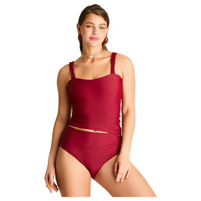 Top de Traje de Baño Burdeo Mujer
