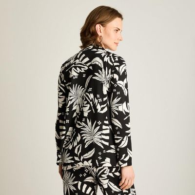 Imagen 2 del producto Tapado Negro Estampado Tropical