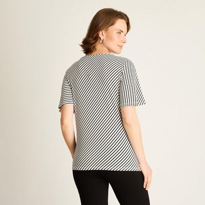 Imagen 2 del producto Polera Crudo a Rayas Diagonales