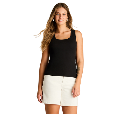 Polera Negra Sin Mangas Ajustada