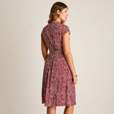 Imagen 2 del producto Vestido Midi Rojo No Elasticado Sin Forro Calce Normal