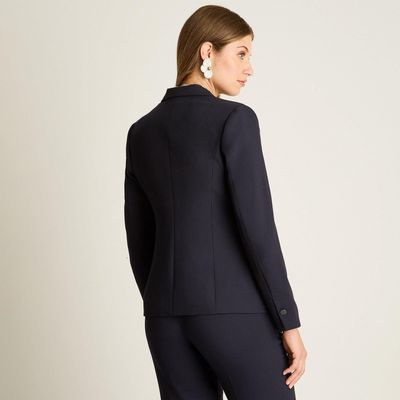 Imagen 2 del producto Blazer Azul Manga Larga Elasticidad Nula Con Forro Calce Normal Tela Plano