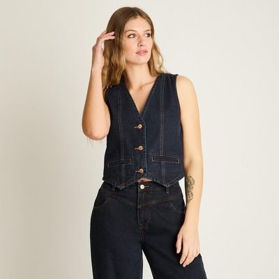 Imagen 1 del producto Chaleco Mezclilla Azul Oscuro