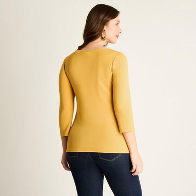 Imagen 2 del producto Polera Mostaza con Detalle de Amarra