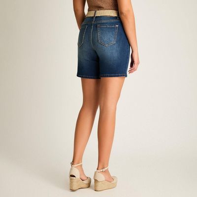 Imagen 2 del producto Bermuda Azul Corto Baja elasticidad Calce Normal