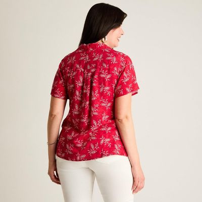 Imagen 2 del producto Blusa Rojo Manga Corta No Elasticado Sin Forro Calce Normal