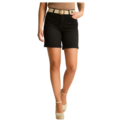 Imagen 1 del producto Bermuda Negro Corto Baja elasticidad Calce Normal