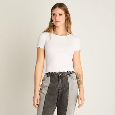 Polera Corta Blanca Básica