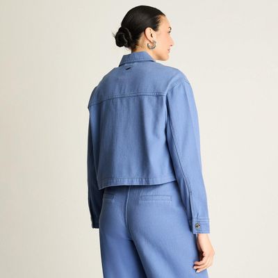 Imagen 2 del producto Casaca Crop Mezclilla Azul Manga Larga