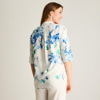 Imagen 2 del producto Blusa Azul Floral Larga