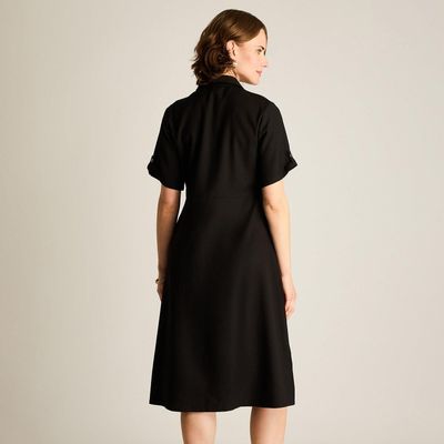 Imagen 2 del producto Vestido Midi Negro Sin Forro Calce Holgado